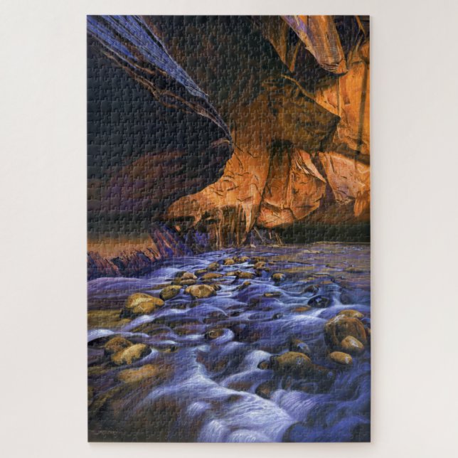 The Narrows Canyon Stream Acrylic Painting Jigsaw Puzzle (Vertical)