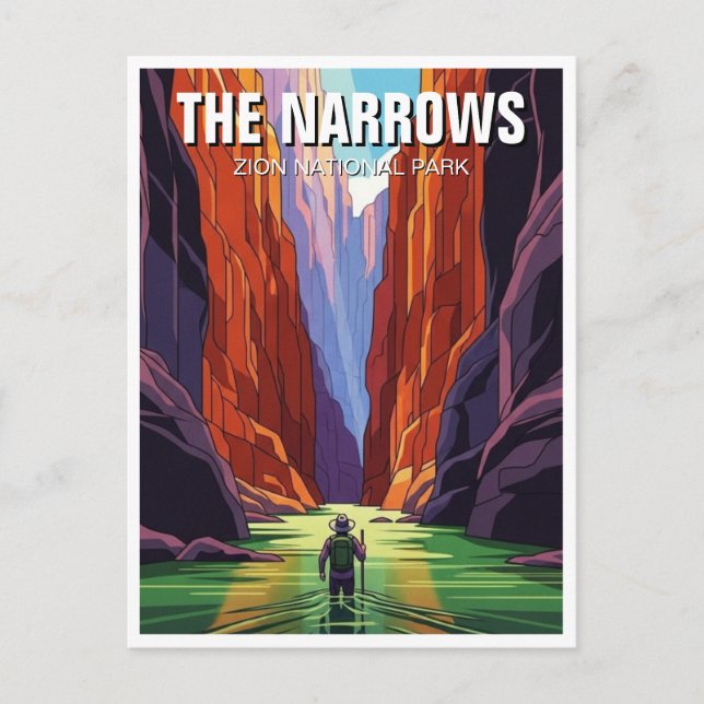 The Narrows in Zion National Park Utah Postcard (Front)
