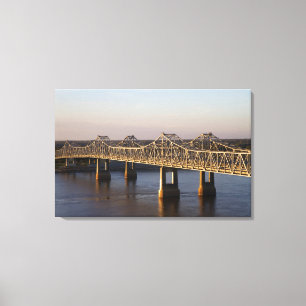 The Natchez-Vidalia Bridges spanning the Canvas Print