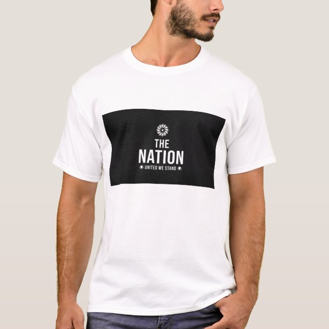 THE NATION. TEXT PRINTED T-SHIRT (Front)