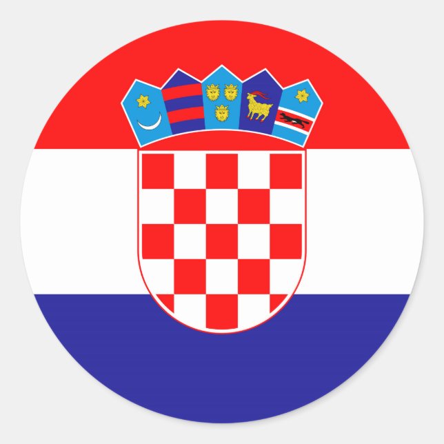 The National flag of Croatia Zastava Hrvatske Classic Round Sticker (Front)