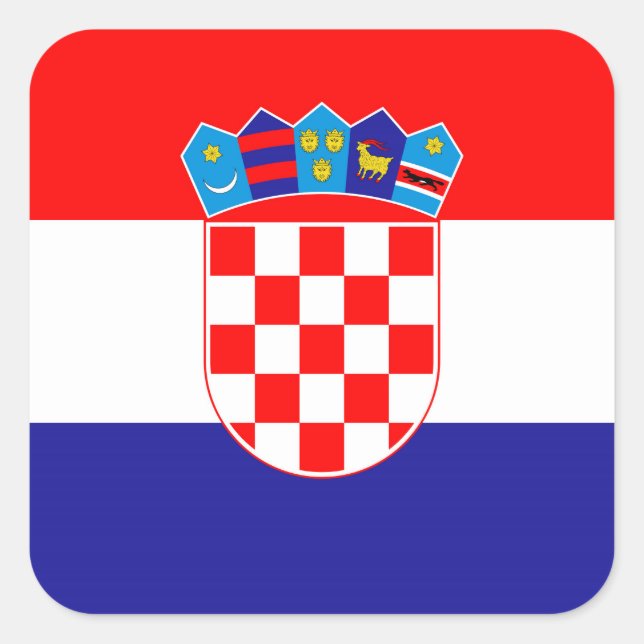 The National flag of Croatia Zastava Hrvatske Square Sticker (Front)