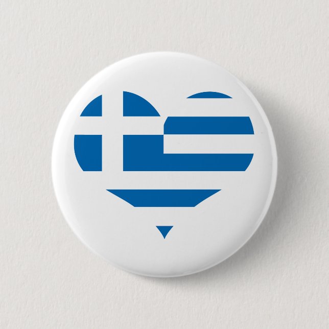 The National flag of Greece 6 Cm Round Badge (Front)