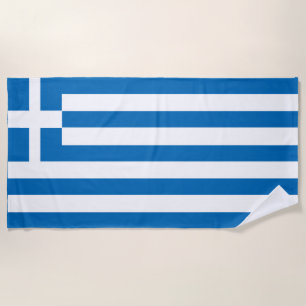 The National flag of Greece Beach Towel