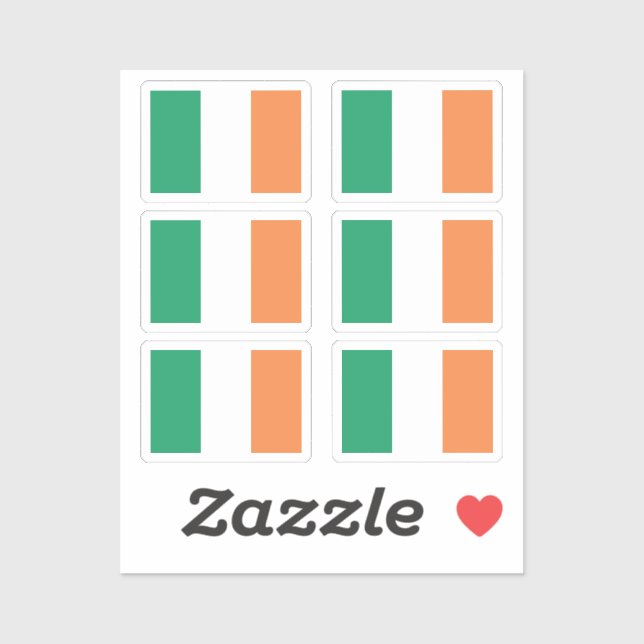 The national flag of Ireland Collection pack of 6 (Sheet)