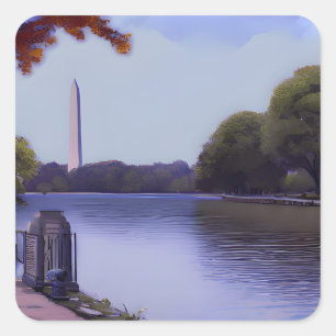 The National Monument in Washington D.C.  Square Sticker