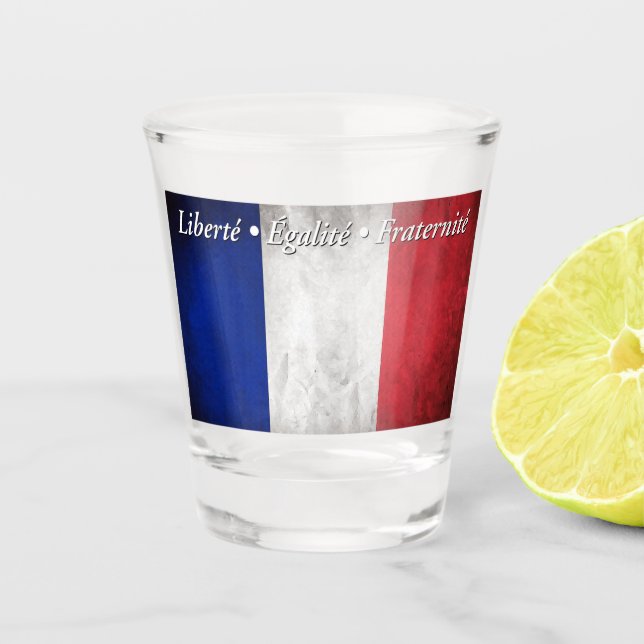 The National Motto of France Shot Glass (Front)