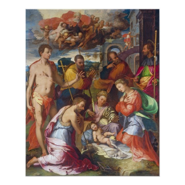 The Nativity, 1534 (oil on panel) Poster (Front)