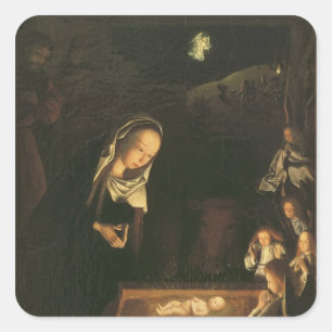 The Nativity at Night Square Sticker