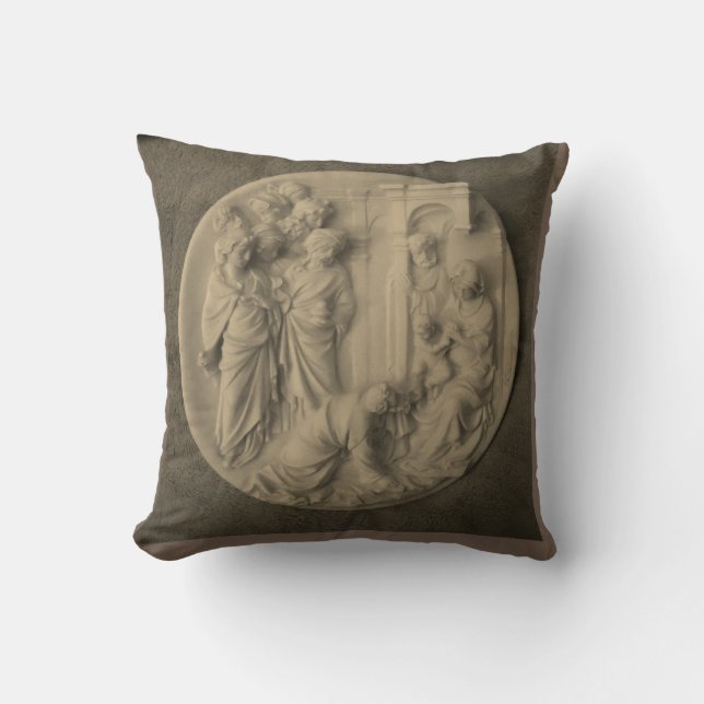 THE NATIVITY BAS RELIEF CUSHION (Front)