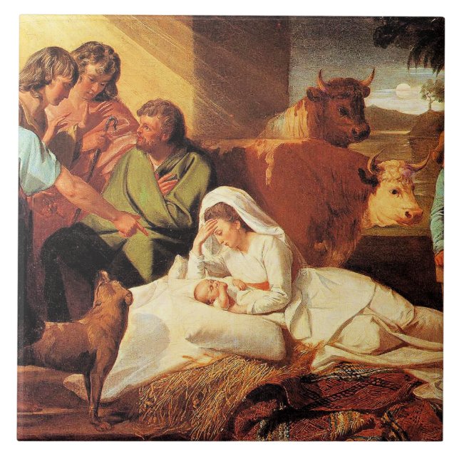 The Nativity by John Singleton Copley Tile (Front)