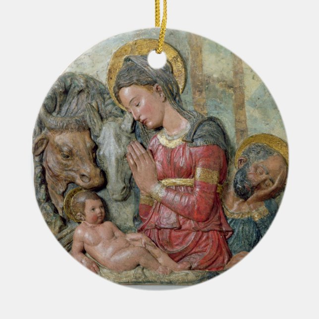 The Nativity, c.1460 (painted terracotta) Ceramic Tree Decoration (Front)
