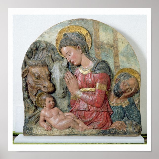 The Nativity, c.1460 (painted terracotta) Poster (Front)
