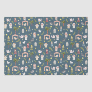 The Nativity Christmas holiday Navy Tissue Paper