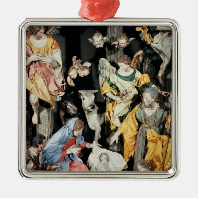The Nativity, made in Naples Metal Tree Decoration (Front)