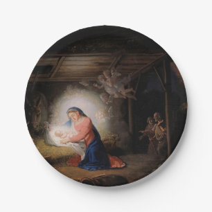 The Nativity of Christ (by Vladimir Borovikovsky) Paper Plate
