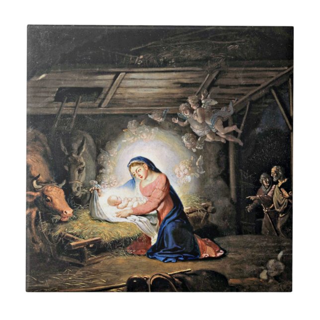 The Nativity of Christ, Vladimir Borovikovsky, Tile (Front)