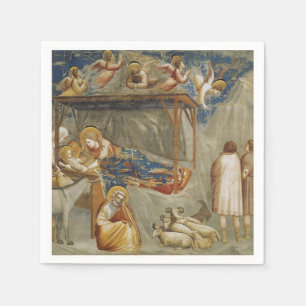 The Nativity of Jesus Christ by Giotto Napkin