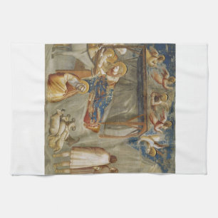 The Nativity of Jesus Christ by Giotto  Tea Towel