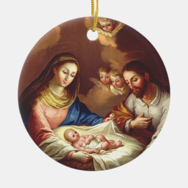 The Nativity of Jesus Christ  Ceramic Tree Decoration (Front)