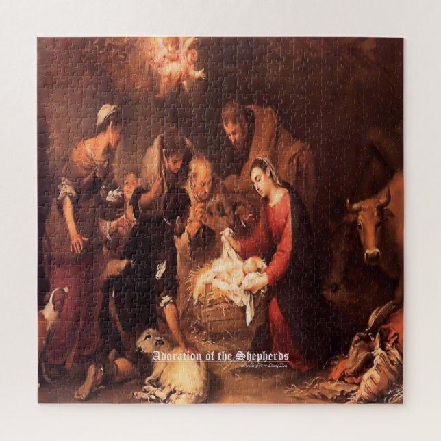 The Nativity Shepherds 1668 Scripture Jigsaw Puzzle (Vertical)