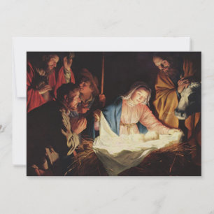 The Nativity Vintage Fine Art Christmas Holiday Card