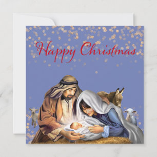 The Nativity with Mary, Joseph and Baby Jesus Holiday Card