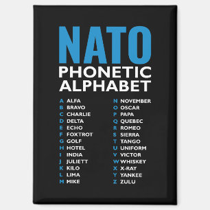 The NATO Phonetic Alphabet Alfa Zulu Chart Magnet