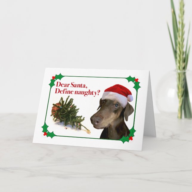 The Naughty Doberman Holiday Card (Front)