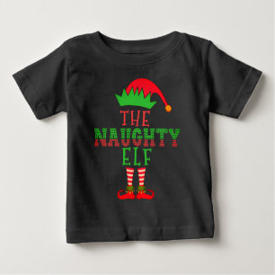 The Naughty Elf Family Matching Christmas Pajama Baby T-Shirt