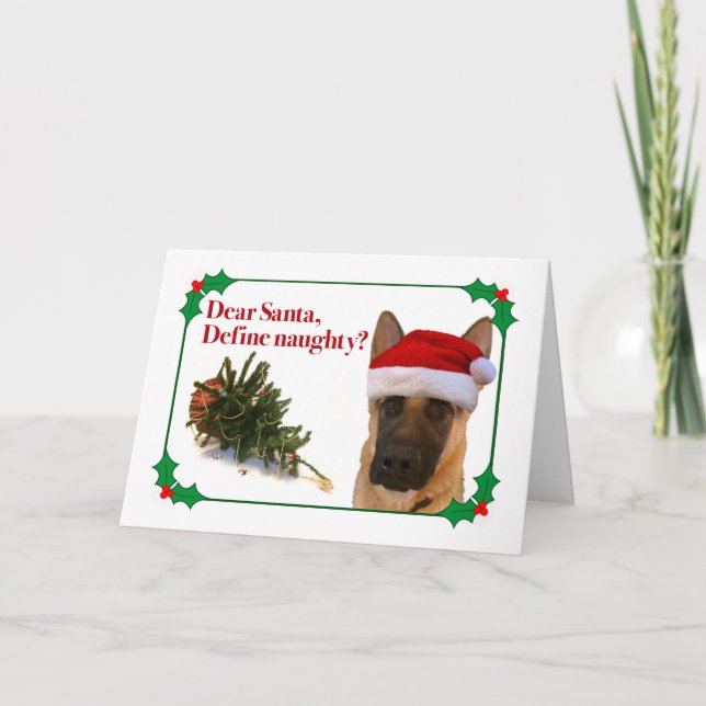 The Naughty German Shepherd Christmas Card (Front)
