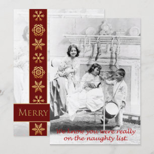 The Naughty List, A Vintage Customised Christmas Holiday Card