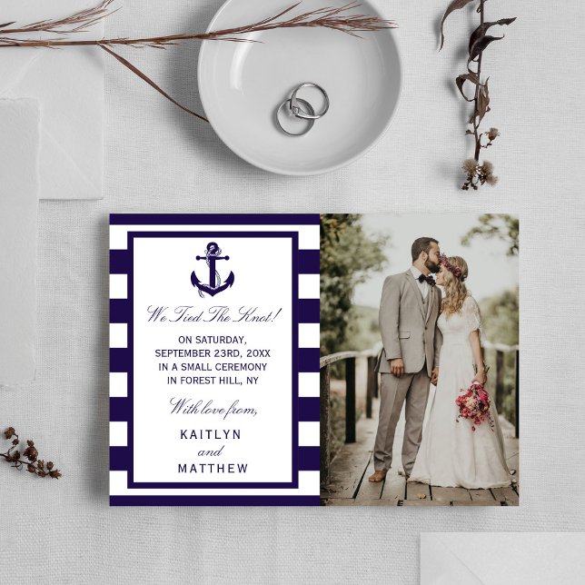The Nautical Anchor Navy Stripe Wedding Collection Announcement (Creator Uploaded)