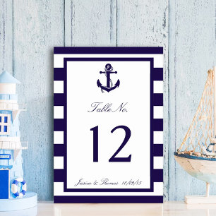 The Nautical Anchor Navy Stripe Wedding Collection Invitation