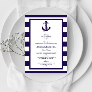 The Nautical Anchor Navy Stripe Wedding Collection Menu