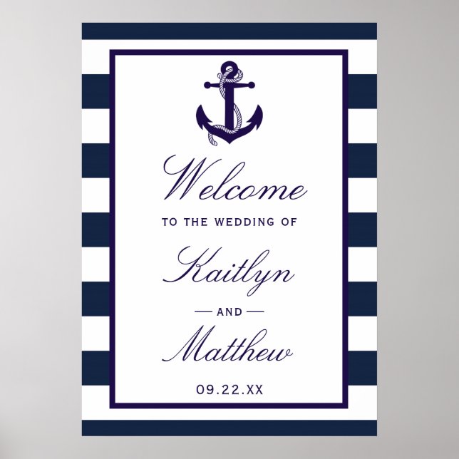 The Nautical Anchor Wedding Collection Welcome Poster (Front)
