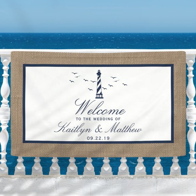 The Nautical Lighthouse Burlap Wedding Collection Banner (Creator Uploaded)