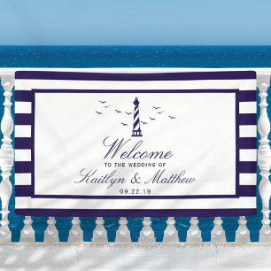 The Nautical Lighthouse Wedding Collection Welcome Banner