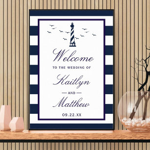 The Nautical Lighthouse Wedding Collection Welcome Poster