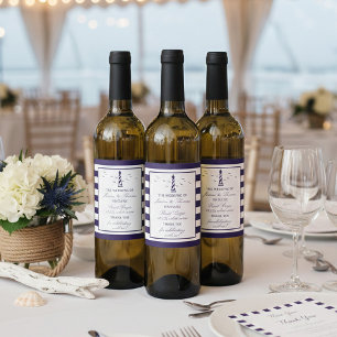 The Nautical Lighthouse Wedding Collection Wine Label