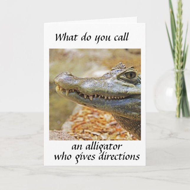 THE *NAVIGATOR ALLIGATOR* FOR YOUR BIRTHDAY HOLIDAY CARD (Front)