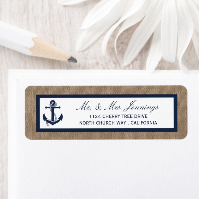 The Navy Anchor On Burlap Beach Wedding Collection (Insitu)