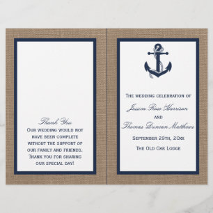 The Navy Anchor On Burlap Beach Wedding Collection