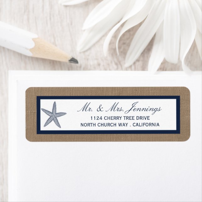 The Navy Starfish Burlap Beach Wedding Collection (Insitu)