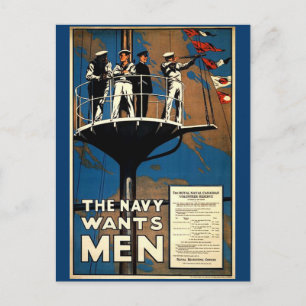 The Navy Wants Men Postcard