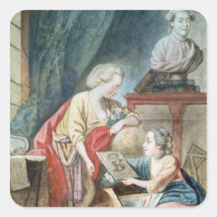 The Necker Family in 1780 Square Sticker