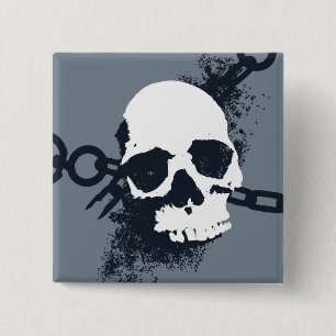 The Necromancer Skull Symbol 15 Cm Square Badge