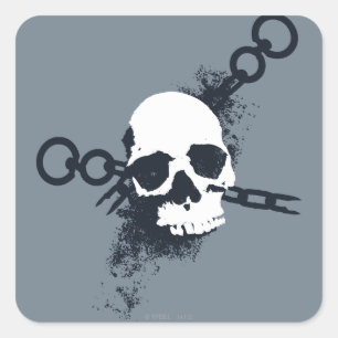 The Necromancer Skull Symbol Square Sticker