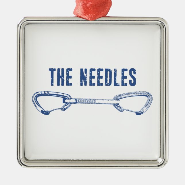The Needles Climbing Quickdraw Metal Tree Decoration (Front)