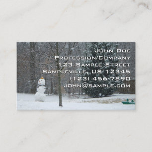 The Neighbour's Snowman Winter Snow Scene Business Card